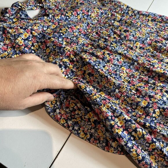 Old Navy Womens Dress Floral Smocked Ruffle Strap Midi Cottagecore Boho Sz XXL - Picture 11 of 11